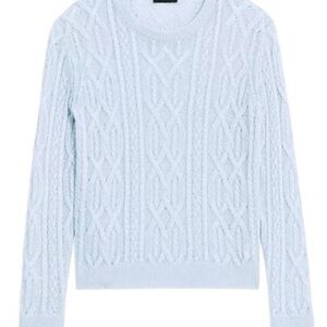 Theory Linen Blend Cable Knit Sweater